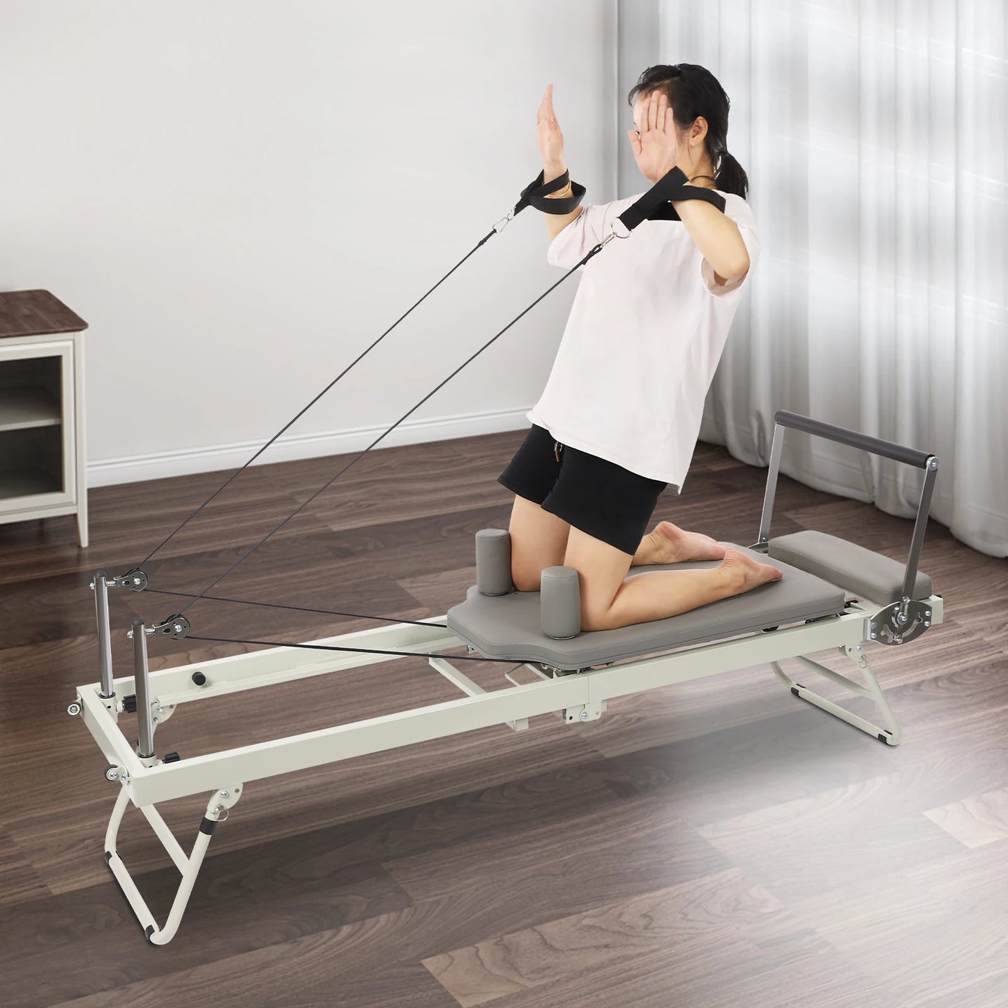 Foldable Pilates Reformer – Steel Yoga Fitness Equipment