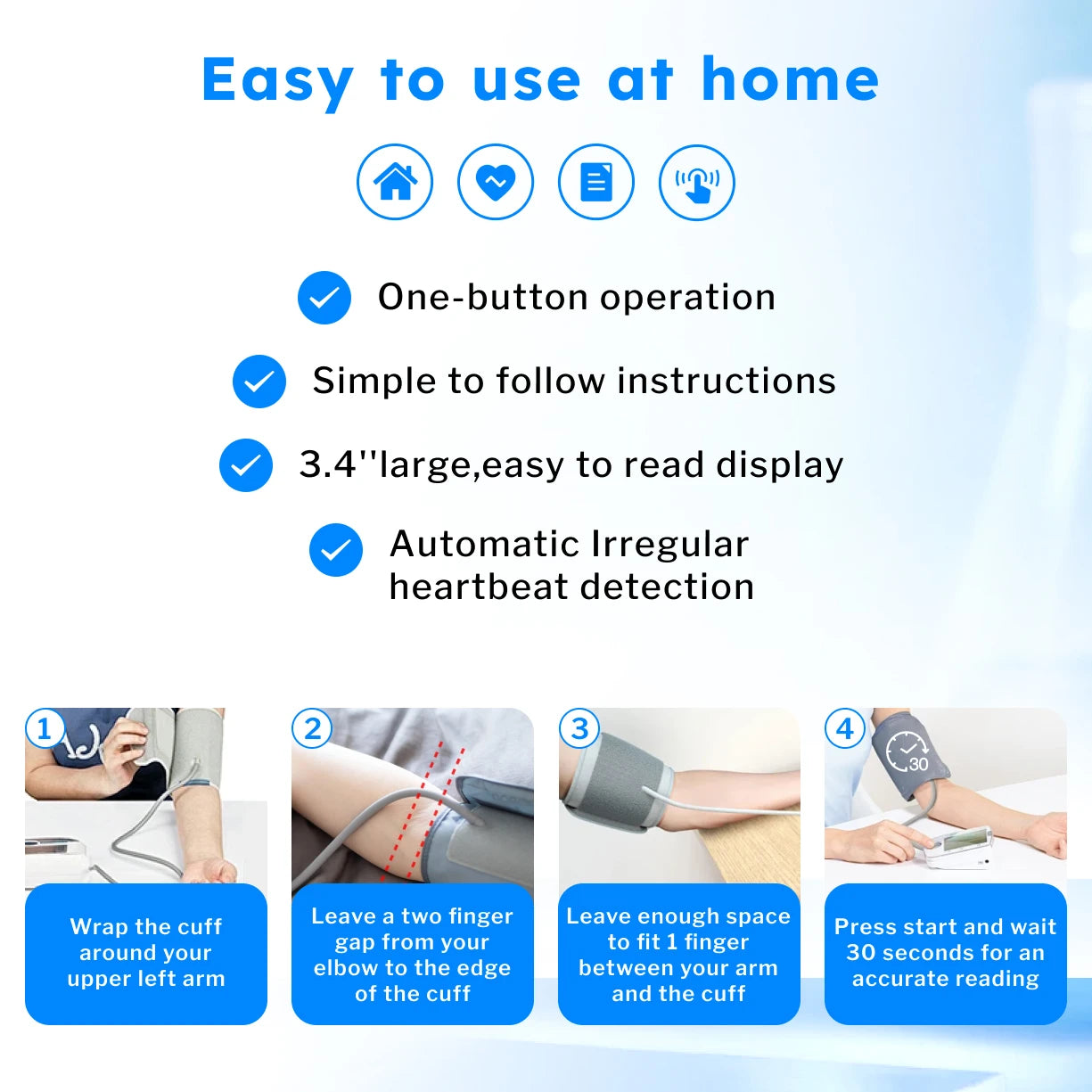 Digital Upper Arm Blood Pressure Monitor – Automatic BP & Heart Rate