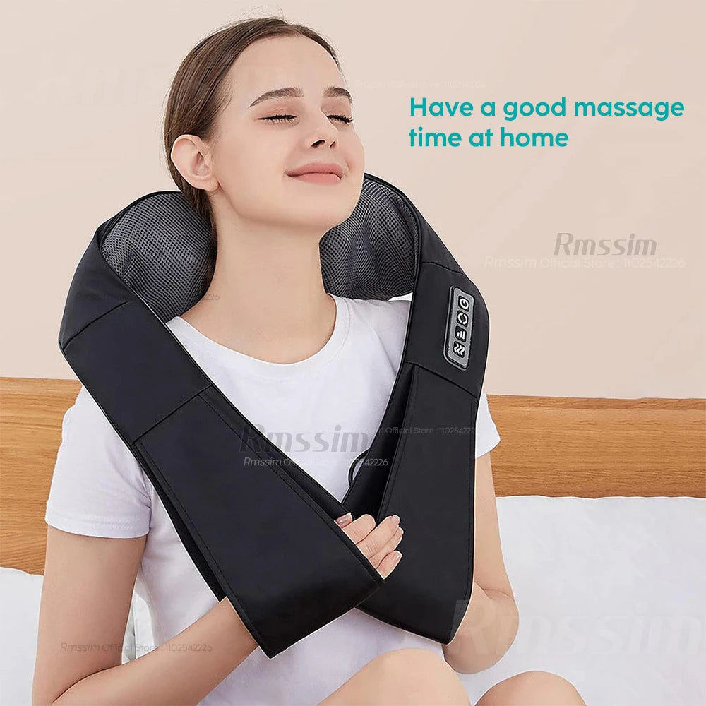 Shiatsu Neck & Shoulder Massager – Heated Deep Kneading Pillow