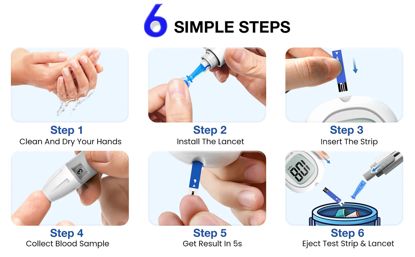 G-425-3 Blood Glucose Meter – Complete Diabetes Test Kit