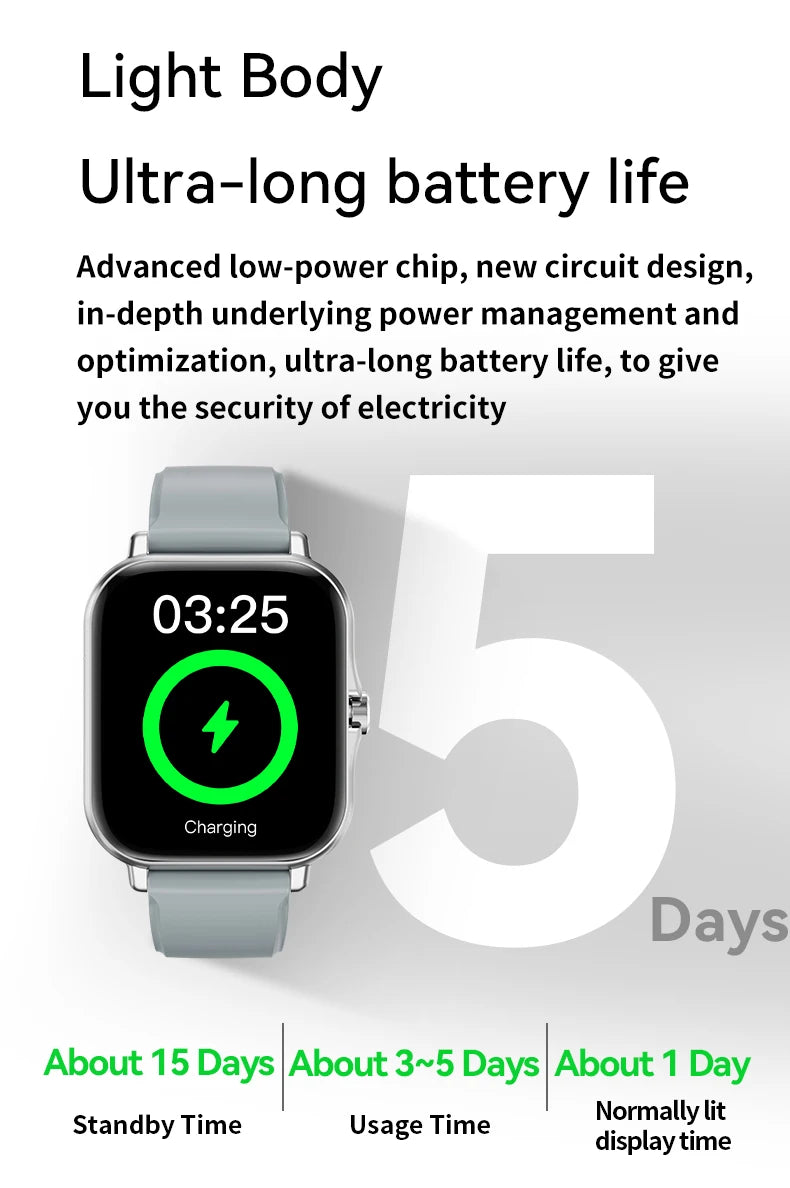 2025 Smartwatch – Full Touch Fitness & Bluetooth Call Watch