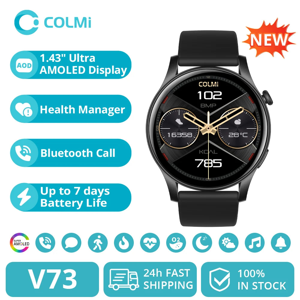 V73 AMOLED Bluetooth Call Smartwatch 2024