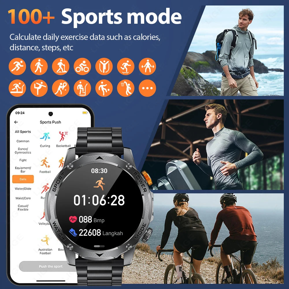 Men’s Smartwatch Large Battery Waterproof Fitness
