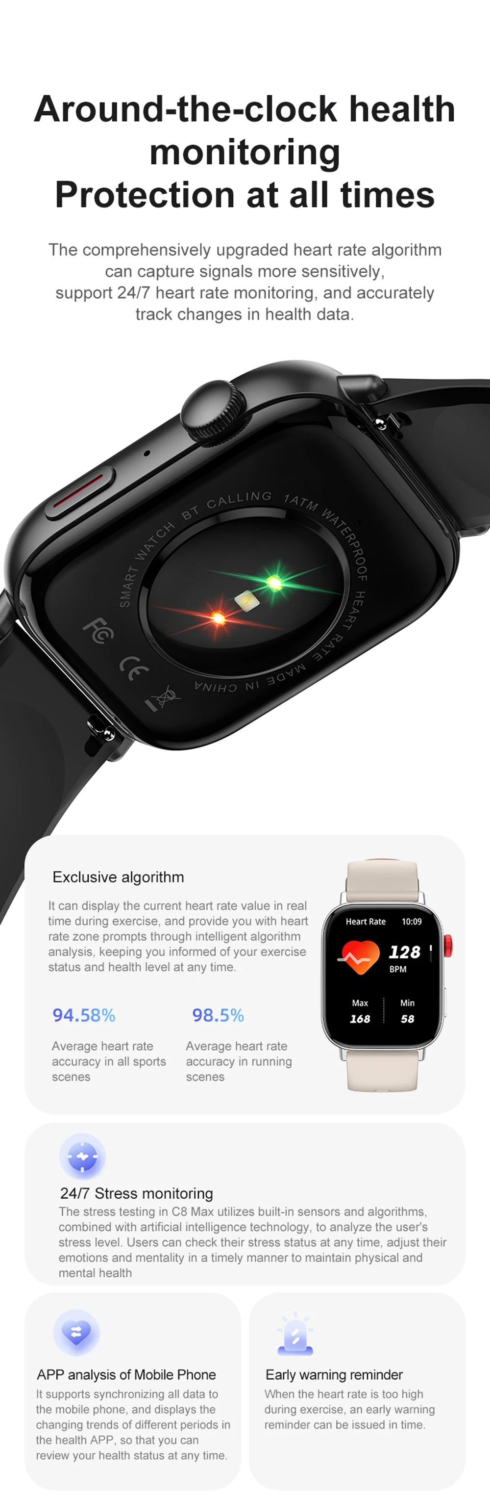 C8 Max Voice Calling Smartwatch 1.93" Display