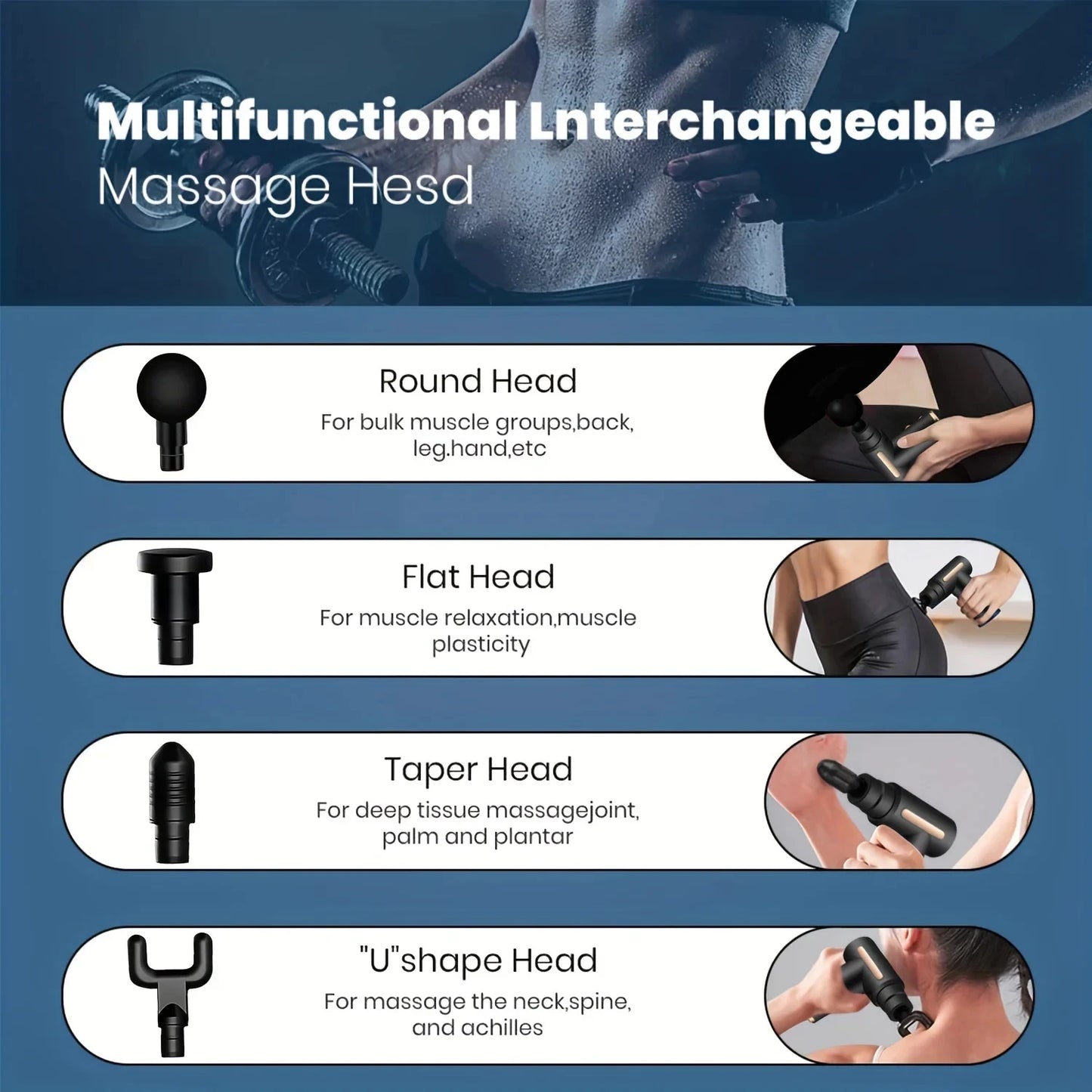 Portable Fascia Massage Gun – Deep Muscle Relaxation & Fitness