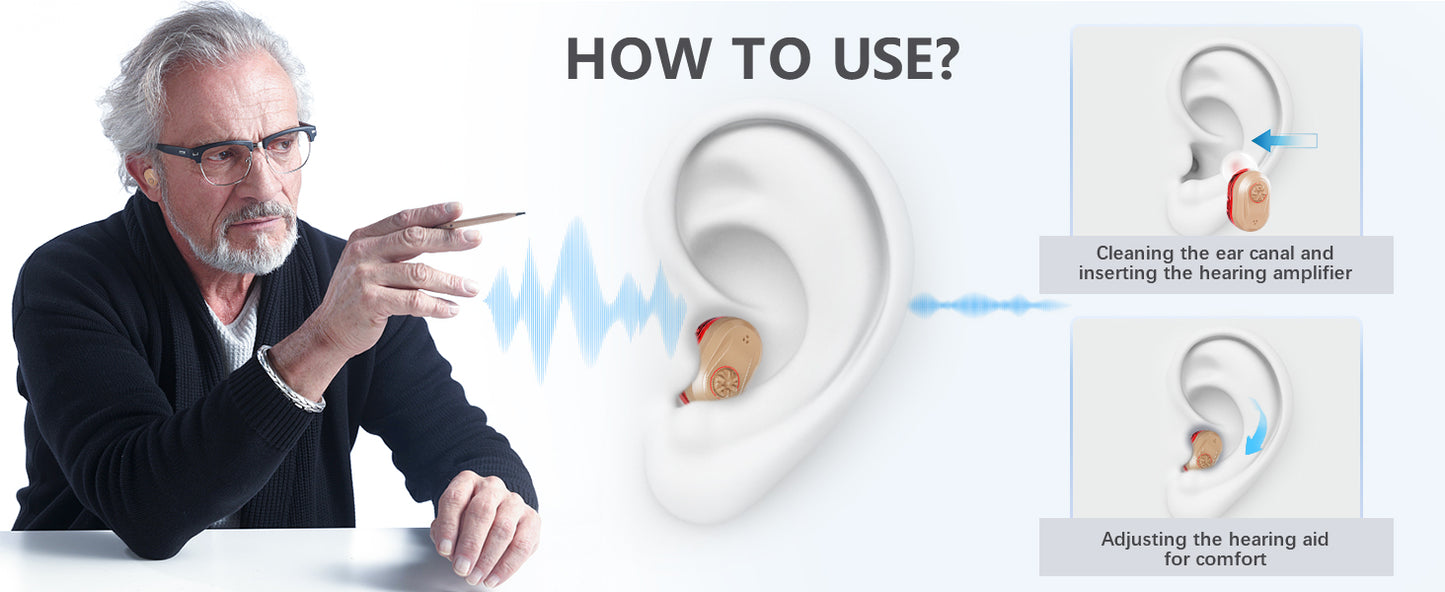 Wireless Noise-Cancelling Hearing Aid – HD Display for Seniors